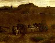 Matthijs Maris - Men unloading Carts, Montmartre